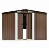 Garden Shed Brown 101.2"x389.8"x71.3" Galvanized steel - Brown