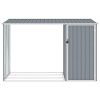 Garden Firewood Shed Gray 96.5"x38.6"x62.6" Galvanized Steel - Grey