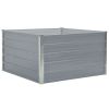 Raised Garden Bed 39.4"x39.4"x17.7" Galvanized Steel Gray - Grey