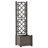 Garden Planter with Trellis 16.9"x16.9"x55.9" PP Anthracite - Anthracite