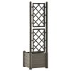 Garden Planter with Trellis 16.9"x16.9"x55.9" PP Anthracite - Anthracite