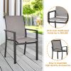 MEOOEM Patio Dining Set  Outdoor Furniture Bistro Metal Table Side Table and Metal Stackable Chairs;  Black - American